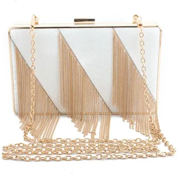 

2020 women leather evening bags metal tassel wedding dinner clutch bags mini banquet bags for ladies drop shipping M452