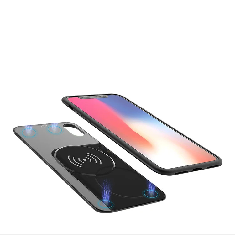 

5000 mah power case Anti-fingerprint wireless charging function For iphone x 10 Smart Phone Stand Power Bank Charger Case
