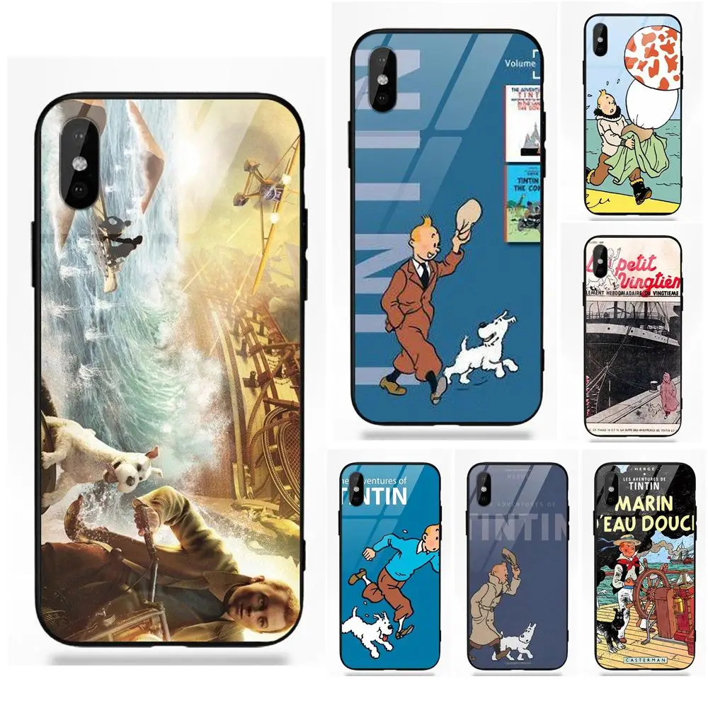 В Приключения из Tintins для Apple iPhone 5 5C 5S SE 6 S 7 8 Plus X XS Max XR Мягкие TPU оправа закаленное