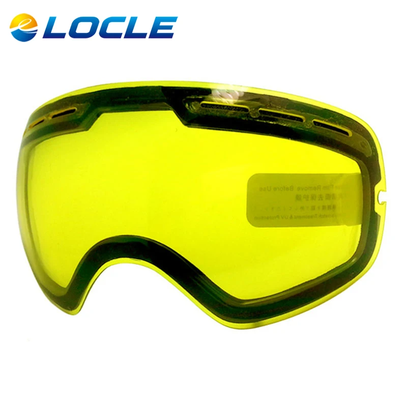 LOCLE Anti fog UV400 font b Ski b font Goggles Brightening Lens For Weak Light tint