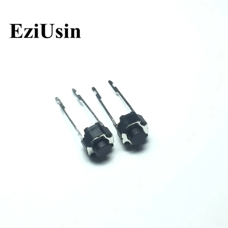 

EziUsin 6*6*5 Round Micro Switch Interrupteur Black Long Feet 2 Pin In The Middle PCB Keyboard Light Mini Touch Button Keys