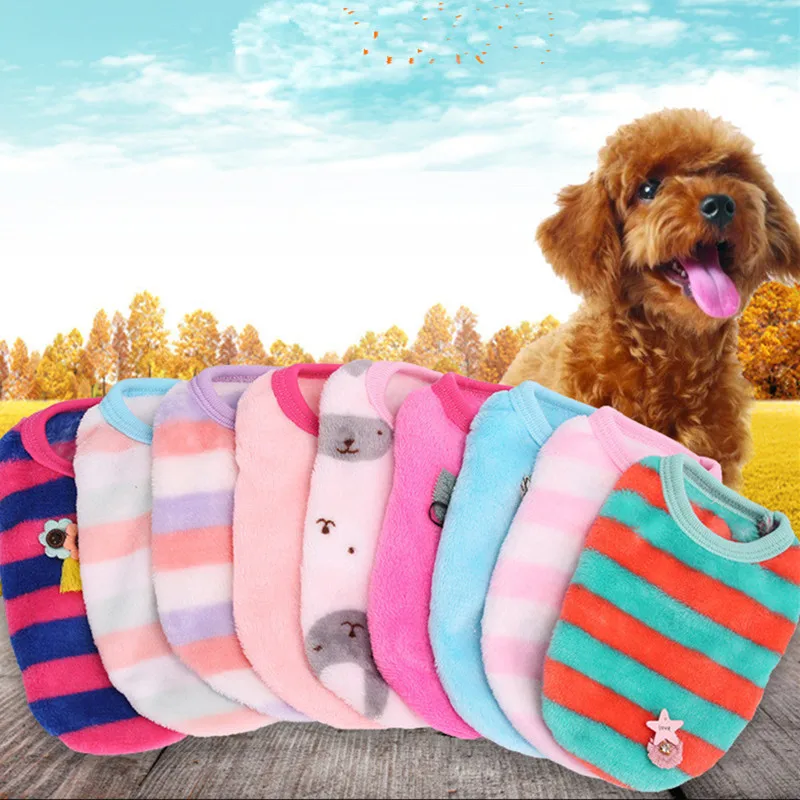 

New puppy dog autumn and winter warm vest jacket coral fleece Teddy dog clothes For Small Dog Coat Jacket Puppy Outfit winter