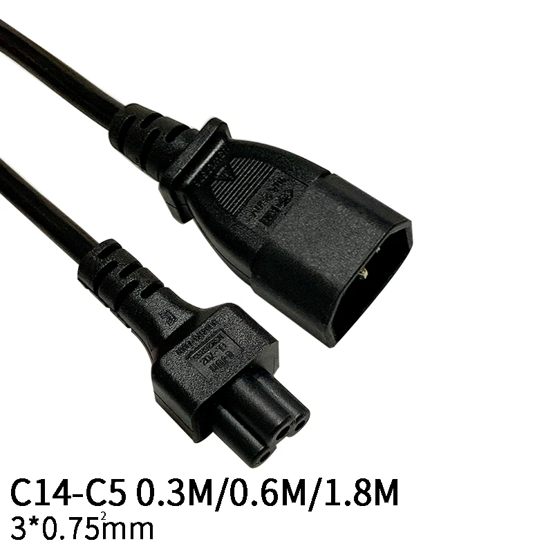 

0.3M 3*0.75mm Square C14-C5 IEC320 C14 Male Plug To C5 Female Power Extension Cable Cord Power Adapter Wire 10A/250V