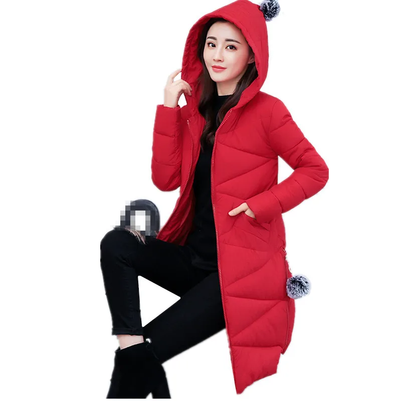 

B2524 2019 new autumn winter fashionable women's long style slim and thick students cotton-padded clothes cheap wholesale