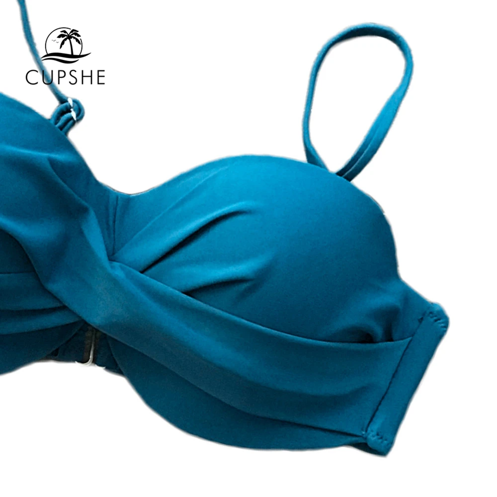 CUPSHE Blue Floral High Waist Bikini Sets Women Sexy Moulded Cup Push Up Two Pieces Swimsuits 2019 Girl Beach Bathing Suit CUPSHE Blue Floral High Waist Bikini Sets Women Sexy Moulded Cup Push Up Two Pieces Swimsuits 2019 Girl Beach Bathing Suit