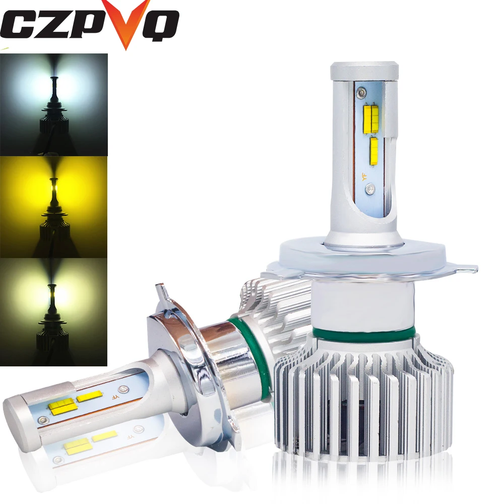 CZPVQ H4 светодиодный H7 H11 H8 HB3 H1 9006 со светодиодными кристаллами для автомобиля лампы