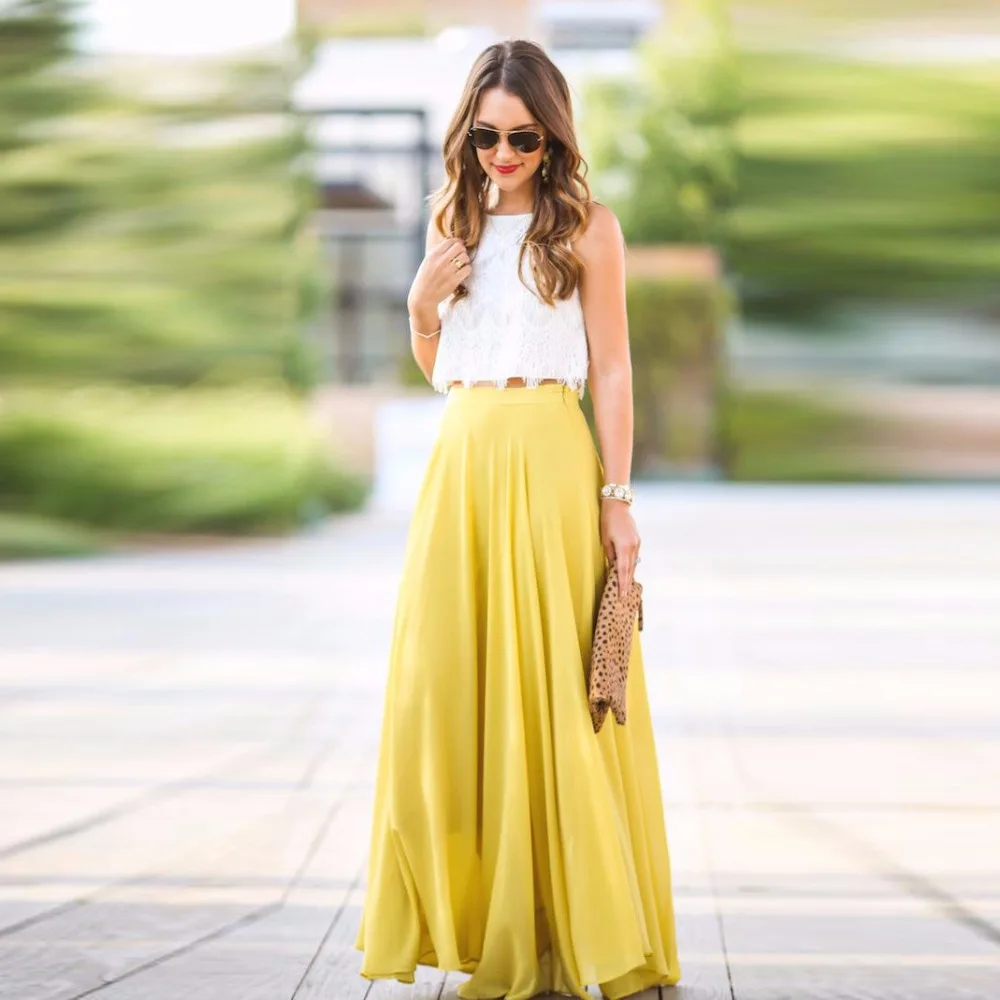 floor length chiffon skirt