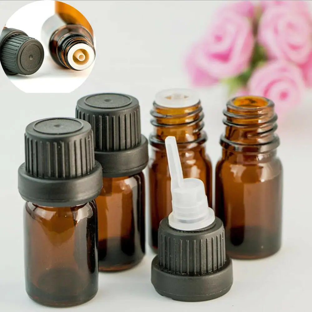 

12pcs 5ml/10ml/15ml/20ml Empty Amber Brown Glass Euro Dropper Bottles Essential Oil Liquid Aromatherapy Pipette Vials Containers