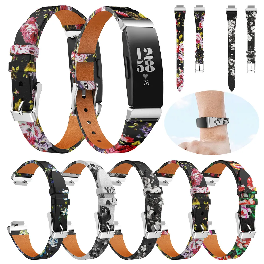 Ouhaobin Luxury Leather Straps For Fitbit Inspire/Inspire