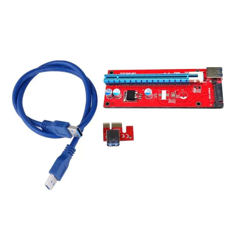 

ALLOYSEED 60cm USB 3.0 PCI-E 1x to16x Motherboard Extender Riser Card Adapter SATA 15Pin Power Cable for BTC LTC ETH Mining