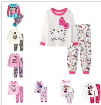 

2019 Brand New Children pajamas cotton clothing sets new Girls Cartoon kids pajamas pajamas Autumn Winter indoor clothing