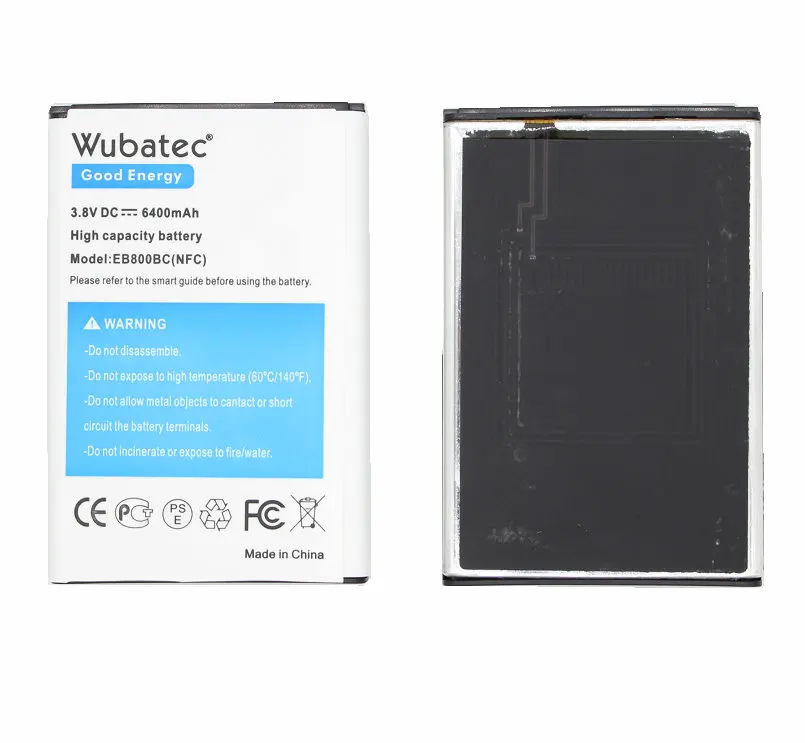 Wubatec 1x6400 мАч NFC Расширенный Батарея+ Зарядное устройство для samsung Galaxy Note 3 N9000 N9002 N9005 N9006 N900A N900V N900P N900T N900V