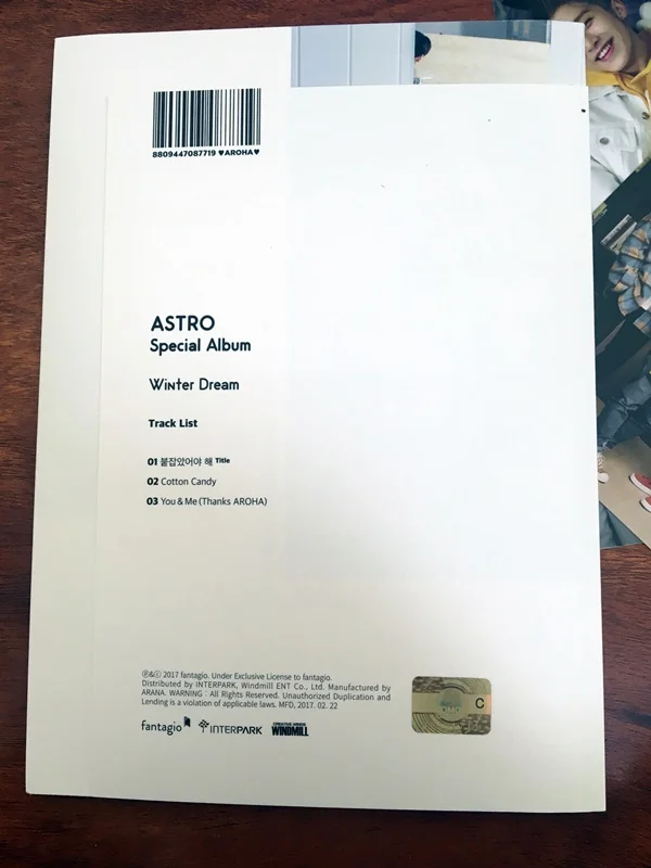 Hand signed ASTRO autographed специальный альбом зимняя мечта limited 012019