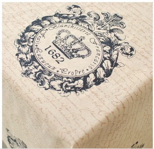 

LEO&LIN cotton linen floral print linen curtains sewing tablecloths handmade DIY blue beige fabric 1 piece