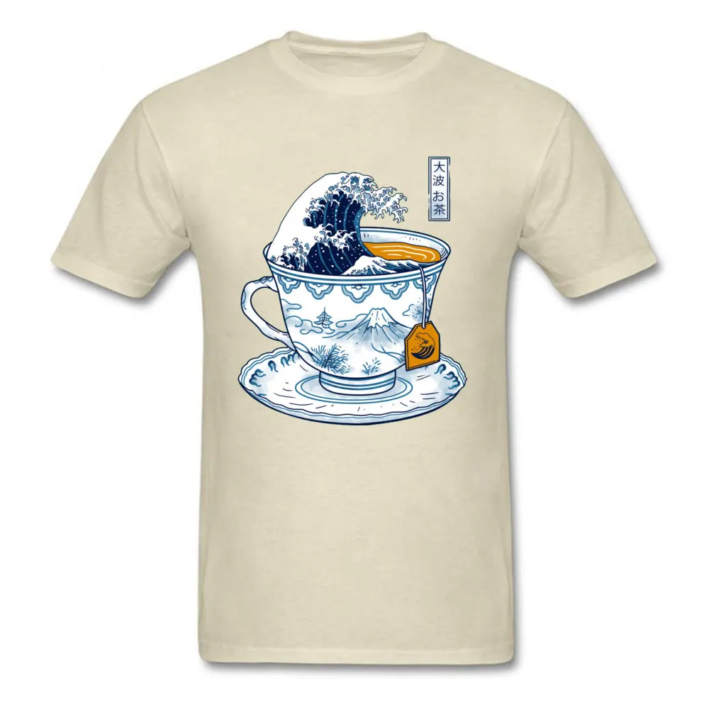 190628The Great Kanagawa Short Sleeve Tops & Tees Father Day O Neck Cotton Fabric Men Tshirts Casual Sweatshirts Dominant 190628The Great Kanagawa beige