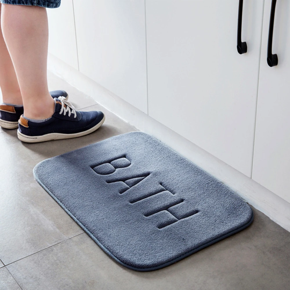 

40*60cm Bath Mat Bathroom Carpet Water Absorption Rug Shaggy Memory Foam Bathroom Mat Set Kitchen Door Floor Mat