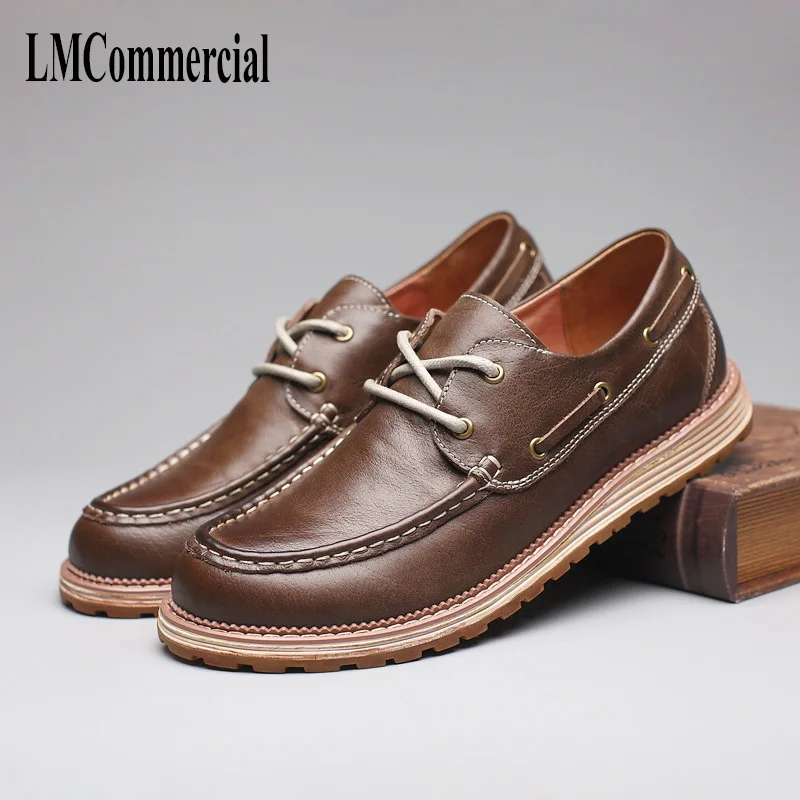 

2018 new men's spring Young Men Retro old male leather shoes British Fashion spring and autumn All match cowhide shoes men