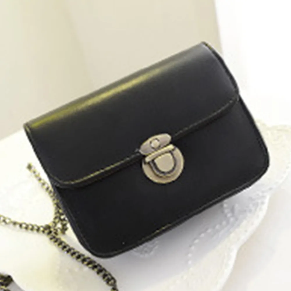  Free Shipping Lady Chain Soft Square Casual Clutch PU Leather Handbag Shoulder Women Crossbody Messenger Bag 2016 Fashion 