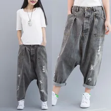 Весенние новые японские джинсовые штаны, индивидуальные отбеленные винтажные Большие Штаны Харлан, повседневные штаны с дырками