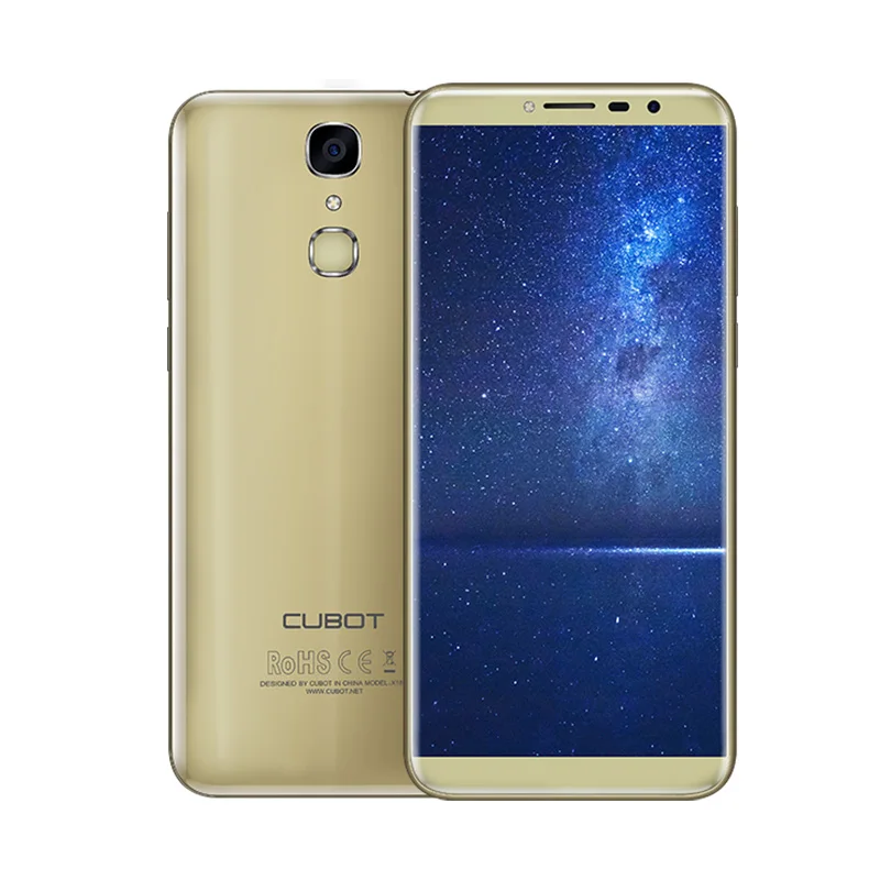 Cubot X18 смартфон 5," HD+ 18:9 MT6737T четырехъядерный мобильный телефон две sim-карты Android7.0 Finger ID 3 ГБ+ 32 ГБ 3200 мАч 4G LTE 13 МП - Цвет: Gold