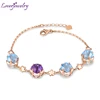 Lovely New Citrine Topaz Amethyst Bracelet Real 14K Rose Gold  Bangle Fine Jewelry  Wife Daughter Birthday Gift 1