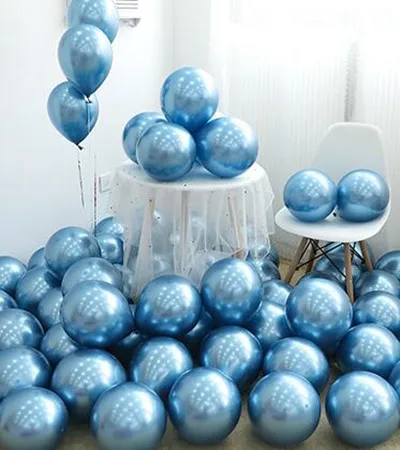 50 шт. хромированные золотые шары Мигающие металлические шары толстые жемчужные Металлические Свадебные украшения металлические шары 10 дюймов 1,8 г - Цвет: blue