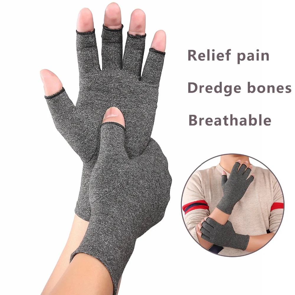 Men Cotton Elastic Compression Gloves Hand Arthritis Joint Pain Relief