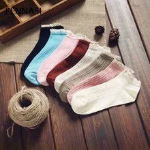 FENNASI/3 пары кружевных забавных коротких носков Женские Короткие хлопковые полосатые носки Harajuku цветные белые носки красивые носки Лолиты для девочек