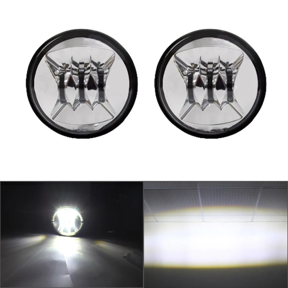 2pcs 4.5 inch Motorcycle Led Fog Light Led Fog 30W Round Waterproof 4 12 Auxiliary Passing Lamp for Harley Motorbike (12)