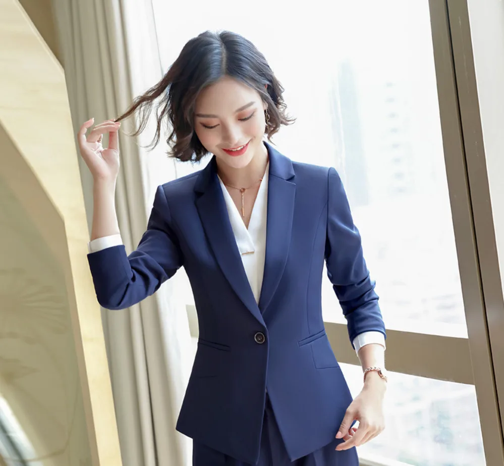 

Women Clothes Blazer Long Sleeve Notched Collar Pocket Blazer Coat Office Ladies Formal Casual Brand Jacket Work Wear Business