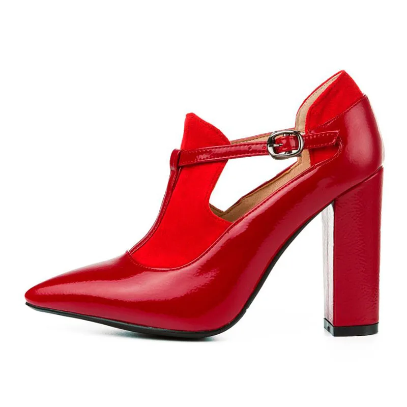 TAOFFEN Women Sexy Metal Buckle Pumps Pointed Toe Super High Heels Shoes Women Party Wedding Office Ladies Sexy Pumps Size 34-43