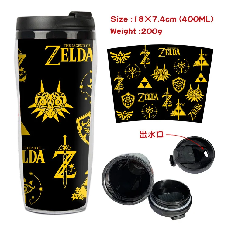 Game The Legend of Zelda 5 Styles Double-deck Coffee Vacuum Cup 400ML Large Capacity Portable Cosplay Accessories Christmas Gift - Цвет: D