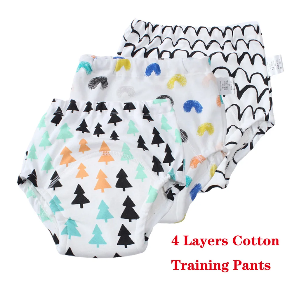 

3 Pack Baby Pants Infant Toddler Waterproof Training Pants Cotton Changing Nappy Cloth Diaper Panties Reusable Washable Diapers