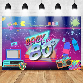 

Mehofoto Back to The 80s Backdrop Hip Hop Graffiti Wall Photo Background Retro Radio 1980s Birthday Party Photography Backdrop