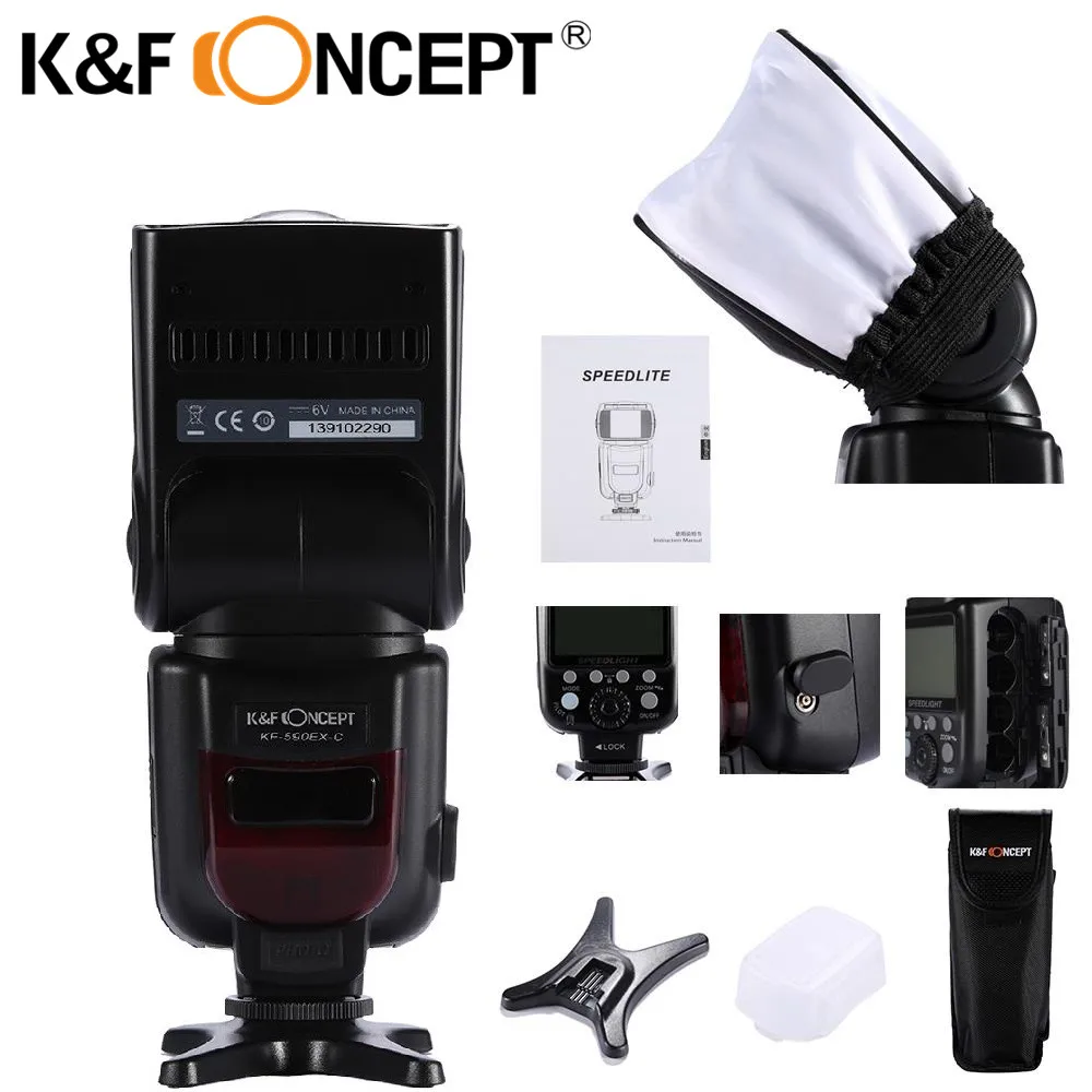 

K&F Concept KF-590EX E-TTL Flash Speedlite For Canon Camera 7D 5D 60D 600D 400D 5D 5D2 5D3 6D 7D 1100D 60D 550D 450D 20D 30D 40D