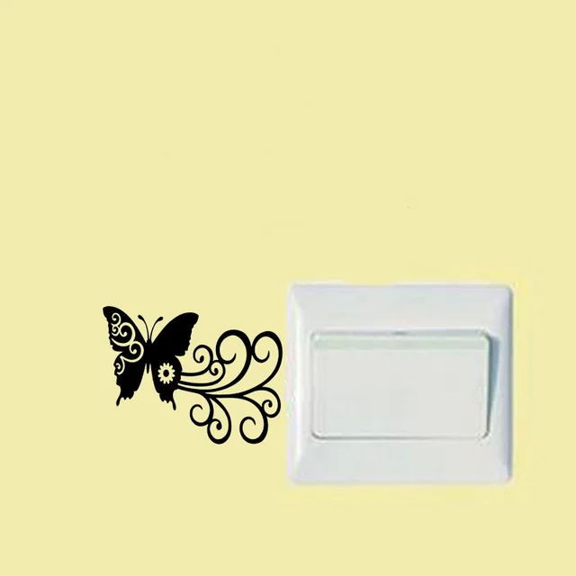 stylish switch sticker butterfly swirl styling funny vinyl wall