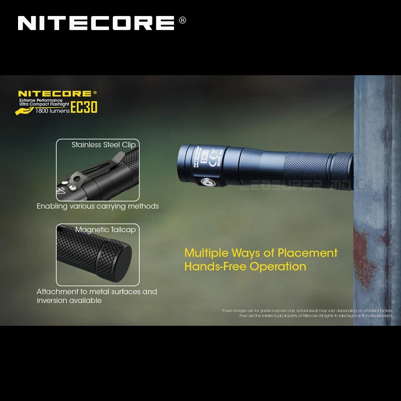 1800 люмен Nitecore EC30 CREE XHP35 HD светодиодный ультракомпактный фонарик с экстремальной
