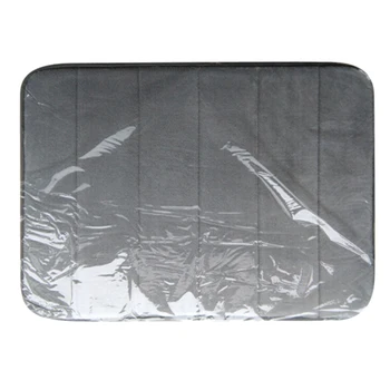 

Slow rebound memory foam slip-resistant coral fleece mat-Grey