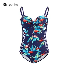 Blesskiss Пуш-Ап купальный костюм женский цельный плюс размер купальный костюм женский с цветочным принтом полый купальный костюм женский купальник