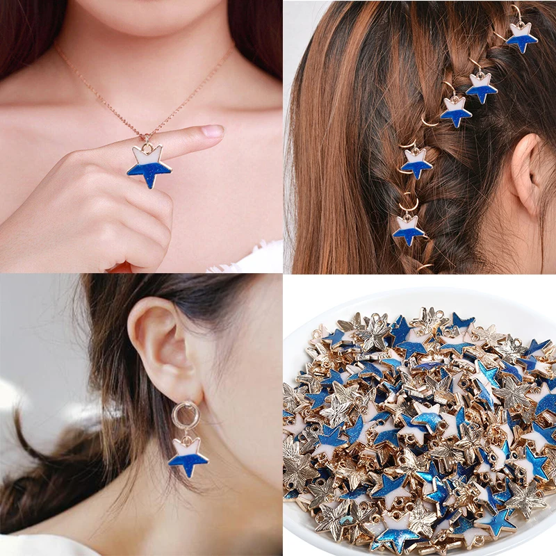 

10 pcs /lot Star DIY Jewelry Making Accessories for Necklace Earrings Pendant Shiny Sequins Golded Colors for Women Girls