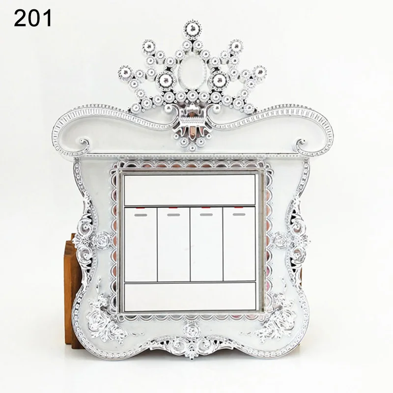 

Creative Crown Shaped Switch Sticker Light Switch Stickers Outlet Decor Ornament for Living Room 669