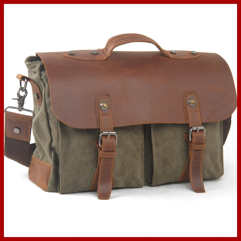 

free shipping! men messenger bags vintage100% cotton canvas cross body bags 15'' laptop satchel bag men's travel bags