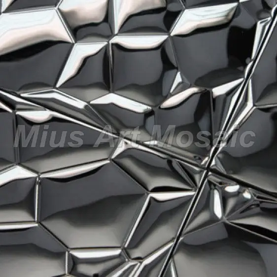 

Ripple Black metal mosaic tiles for kitchen backsplash A4650-1