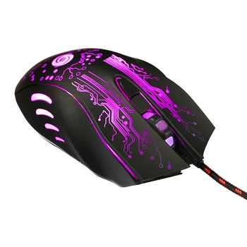 

Professional 6 Buttons LED Light USB Wired Optical Gaming Mouse Adjustable 5 Levels DPI 5500 for Desktop PC Laptop Gamer