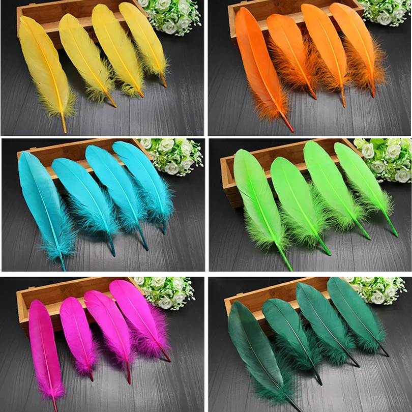 Mix color 50pcs Goose Feathers15 20cm Goose Feather stage Plumes ...