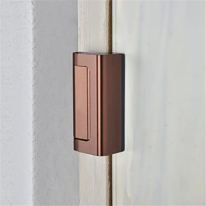 Us 10 59 Brown Aluminium Alloy Door Reinforcement Lock Security Door Lock Home Child Proof Door Stopper In Door Stops From Home Improvement On