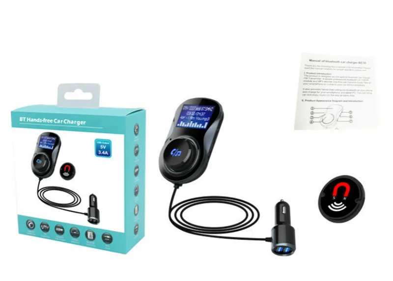 Bluetooth fm передатчик Аудио Автомобильный MP3 плеер беспроводной в автомобиле