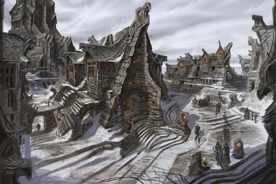 DIY FRAMEvideo games winter snow fantasy art artwork The V Skyrim