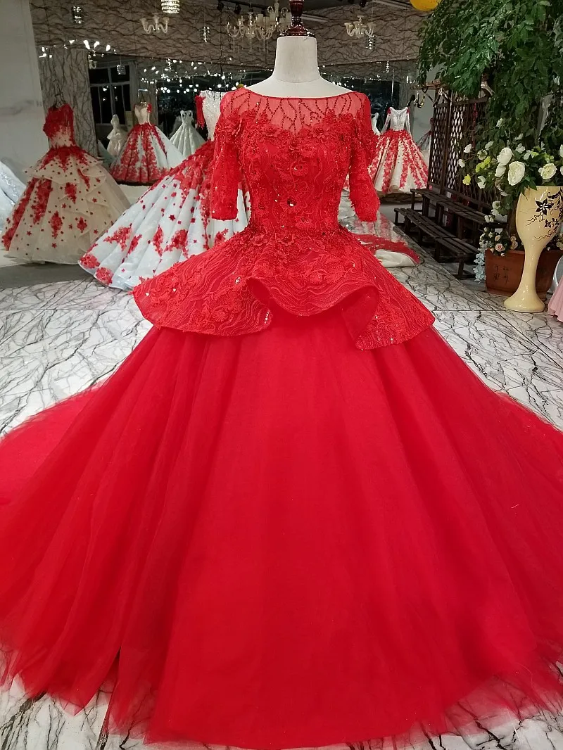 Backlakegirls элегантное Ruched полурукав вечернее платье со шлейфом Роскошный Кристалл блесток красное свадебное платье Abendkleid Kurz Abiye