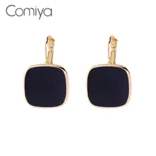 Женские серьги Comiya OL, геометрическая форма, черный цвет, акриловая мозаика, элегантные серьги-гвоздики для женщин,, ювелирные изделия, подвески